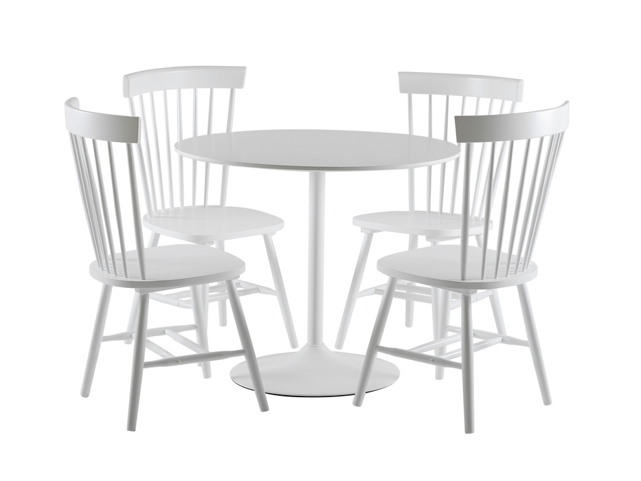 AURORA Bord 90 Vit + 4 SALTVIK Stol Vit i gruppen Mbler / Bord hos Asks Testmilj 7 (100-34-64004)