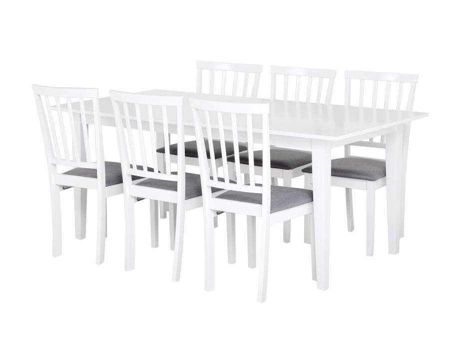 ALICE Bord 180 Vit + 6 Stolar Vit/Grå i gruppen Möbler / Bord hos Askås Testmiljö 7 (100-47-67016)