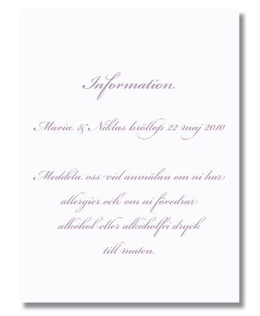 Informationskort, enkelt, vitt 146 x109 i gruppen Inbjudningskort hos Asks Testmilj 7 (set0402inE)